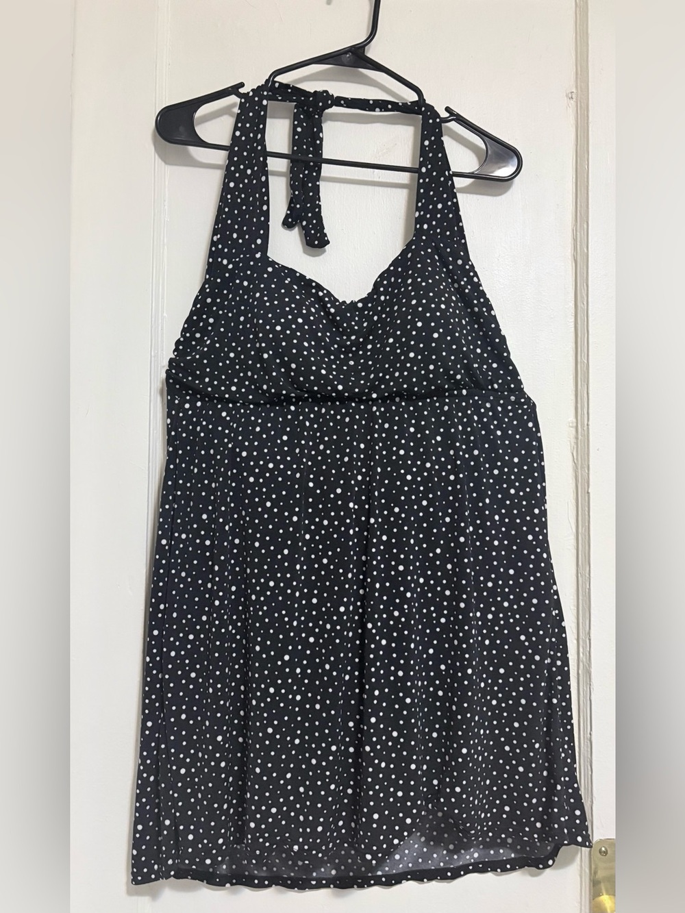 Catalina Capriosca Plus-Size One-piece Curvy Hem Swim-dress Tummy Control Black